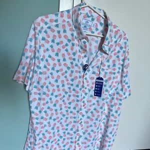 Southern tide intercostal print pineapple button down short sleeve